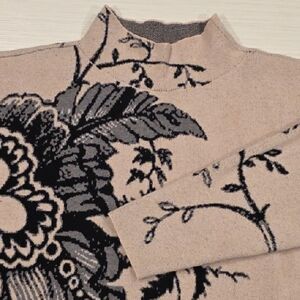 Maeve Floral Cowl Neck Sweater - Black and Cream